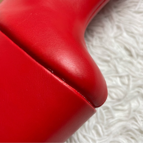 Red Litten Platform Boots Lemon Drop Dolls Kill NWOT NWOB Faux Leather - Picture 13 of 13